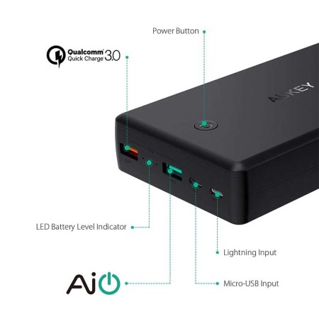 AUKEY 30000mAh Power Bank Quick Charge 3.0
