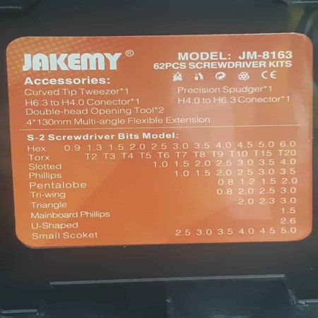 ست پیچ گوشتی  اصلی Jakemy JM-8163