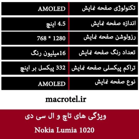 تاچ و ال سی دی Nokia Lumia 1020