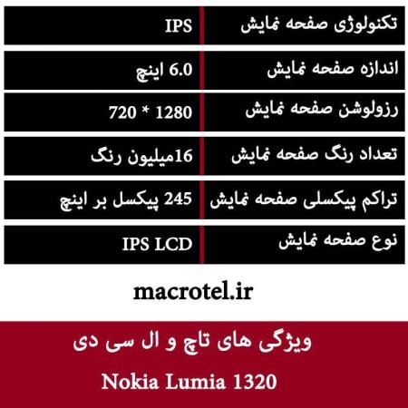 تاچ و ال سی دی نوکیا لومیا Nokia Lumia 1320