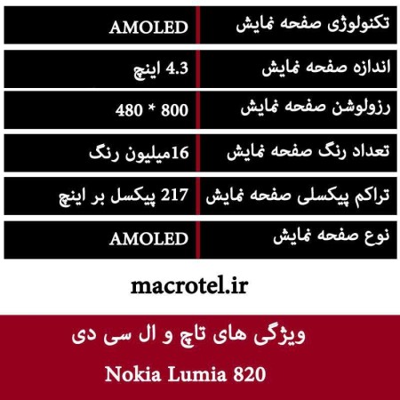تاچ و ال سی دی Nokia Lumia 820