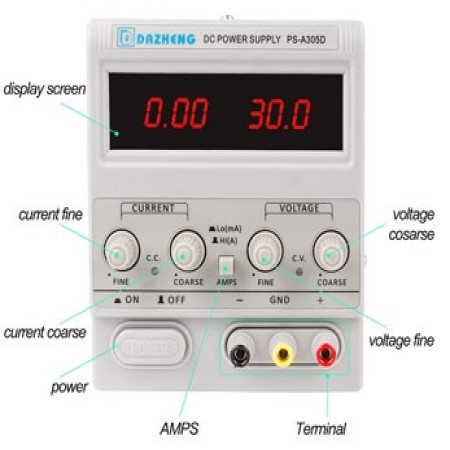 منبع تغذیه داژنگ DAZHENG PS-A305D مجهز به کلید AMPS