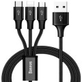 کابل شارژ سریع سه سر بیسوس Baseus Rapid Series 3-IN-1 Cable For iP+Micro+Type-C