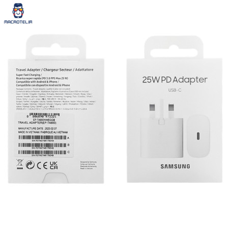 بسته بندی شارژر اصلی Samsung M23 مدل 25W PD Adapter