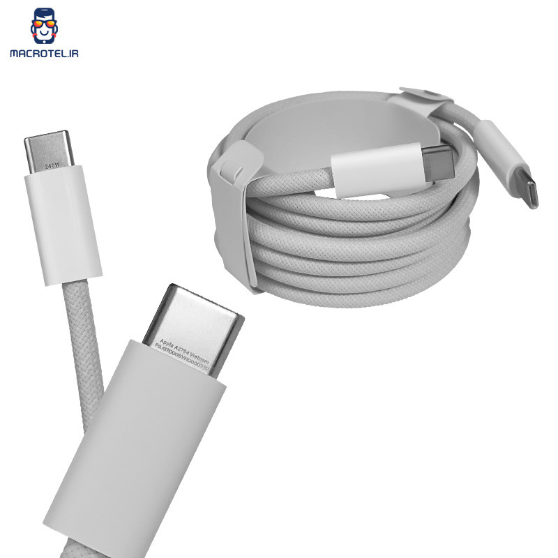 سیم شارژر 17 پرو مکس با روکش کنفی به طول 2 متر