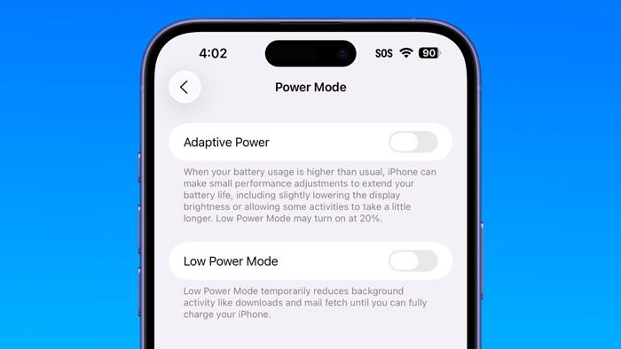 حالت Adaptive Power Mode در iOS 26