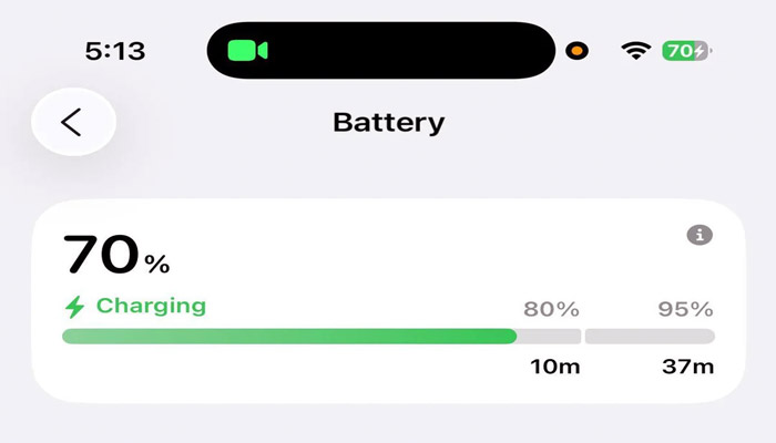 زمان تخمینی شارژ باتری در iOS 26