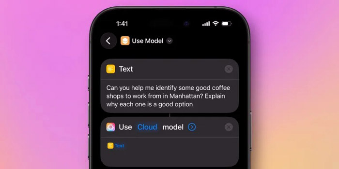 اضافه شدن هوش مصنوعی اپل به Shortcuts در iOS 26