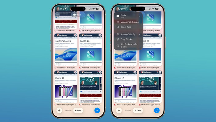 ابزارهای مرور وب در iOS 26