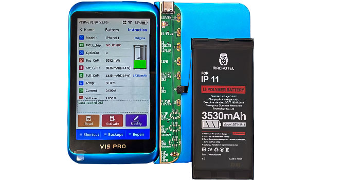 تست باتری تقویت شده آیفون 11 برند ماکروتل
