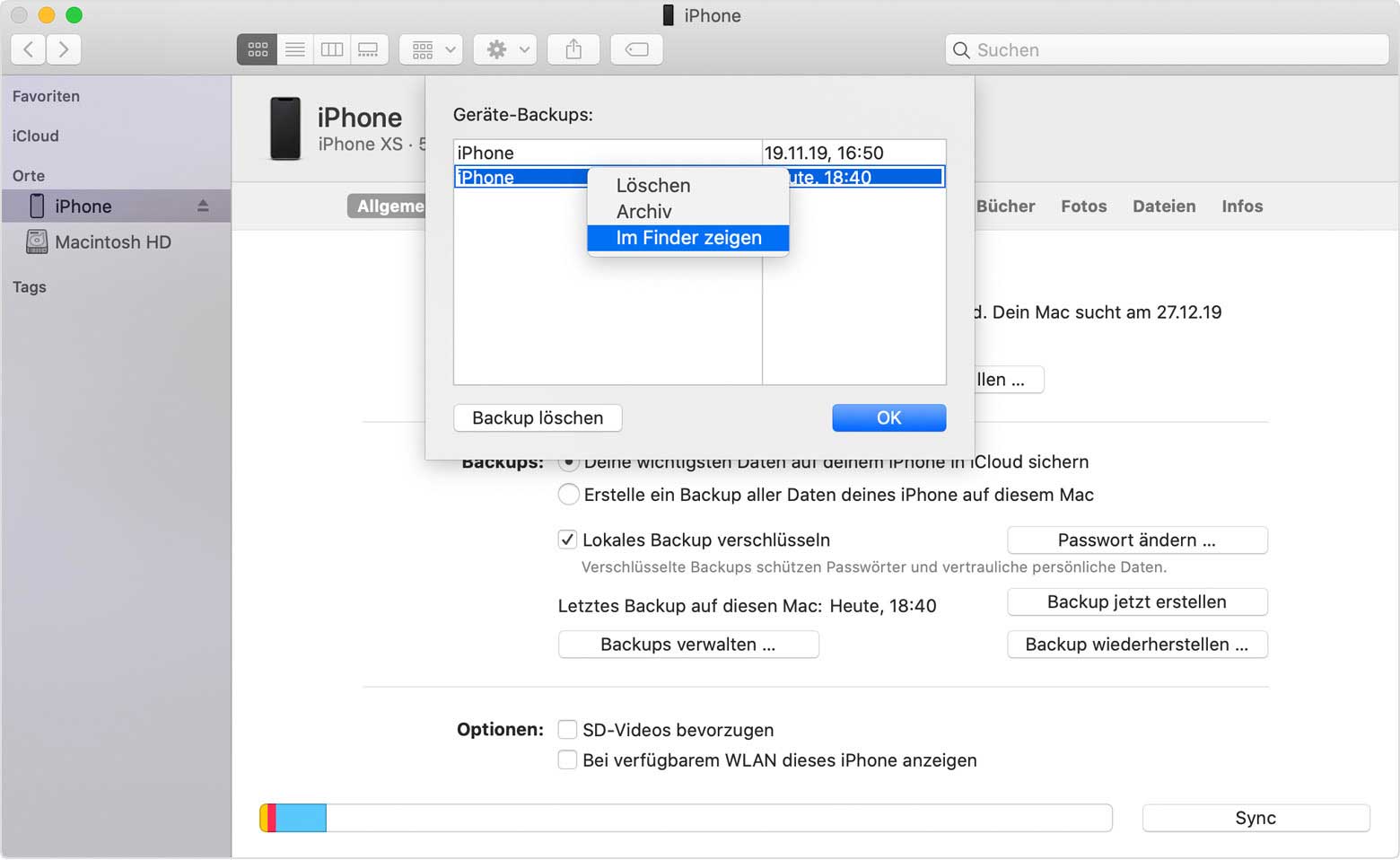 بک آپ گرفتن با MacOS Catalina Finder Backup