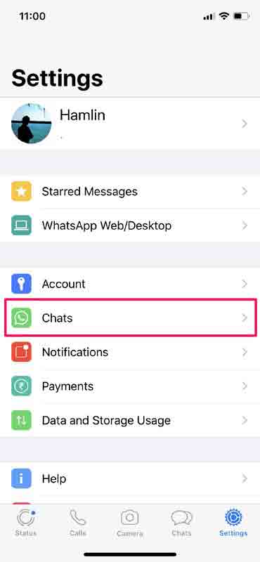 whatapp menu