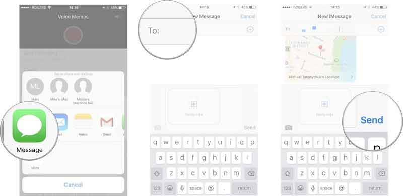 به اشتراک گذاشتن وویس در imessage