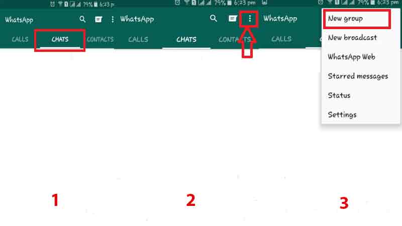 آموزش ایجاد گروه در واتساپ اندروید