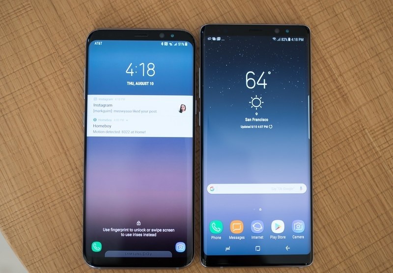 تفاوت samsung galaxy note8 و samsung galaxy s8 plus